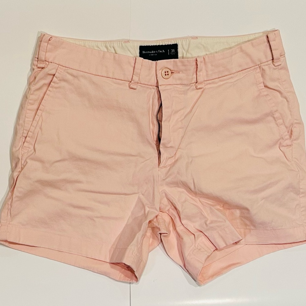 Abercrombie & Fitch Pink Stretch Chino Shorts 5"